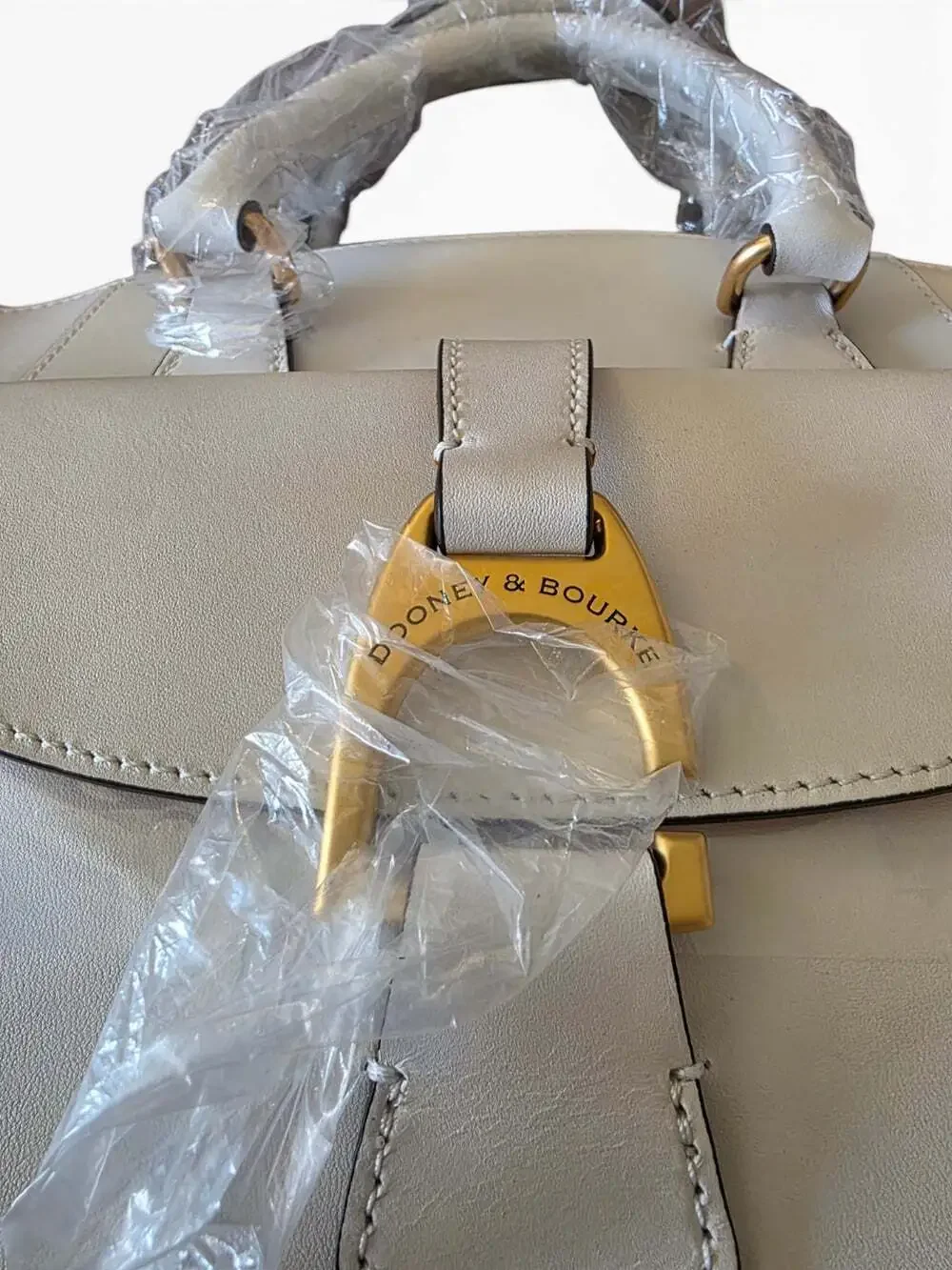 Dooney & Bourke Naomi Satchel White Leather Gold Hardware NWT BEMER1379